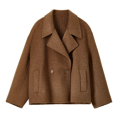 SENTUBILA Women’s Woolen Short Coat – Winter Luxury