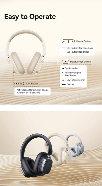 Baseus Bowie H1s Wireless Noise-Cancelling Headphones