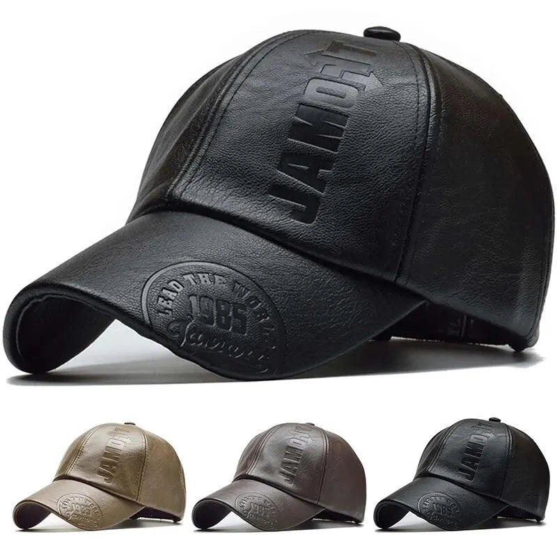 Unisex Leather Baseball Cap