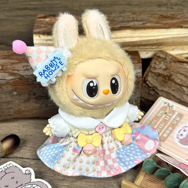 17cm Labubu Doll Clothes – Cute Kpop Idol Skirt Outfit Accessories