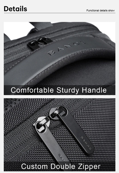 BANGE Waterproof School Laptop Backpack with USB Charging