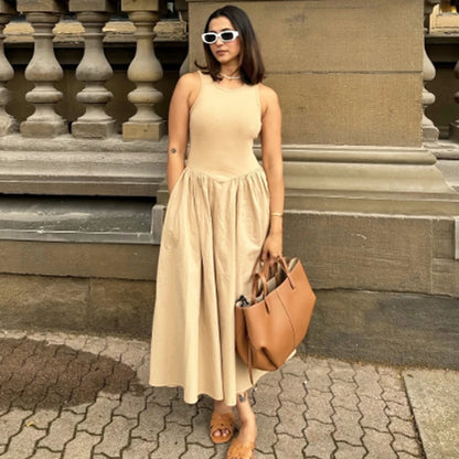 HXAO Elegant Sleeveless Long Dress – Spring 2025 Y2K Style