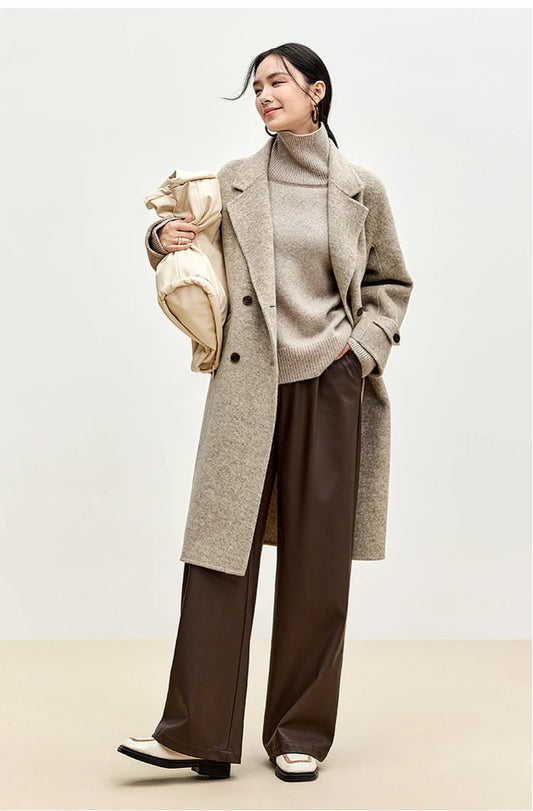 SENTUBILA Luxury Wool Coat – Elegance Redefined for Women
