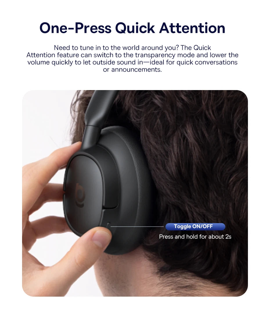 Baseus Bowie H1s Wireless Noise-Cancelling Headphones