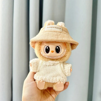 17cm Labubu Plush Doll Pumpkin Outfit – Kawaii Idol Clothes & Accessories