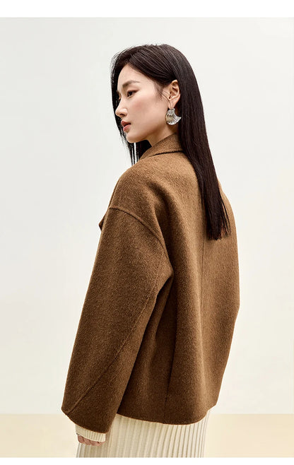 SENTUBILA Women’s Woolen Short Coat – Winter Luxury
