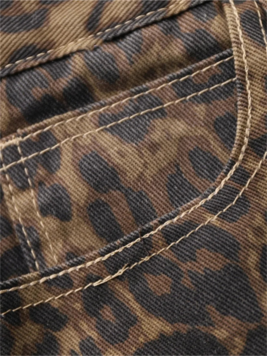 Fierce Fit – High Waist Leopard Print Baggy Jeans