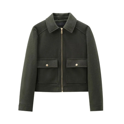 Women’s Winter Zipper Jacket – Short Streetwear Coat