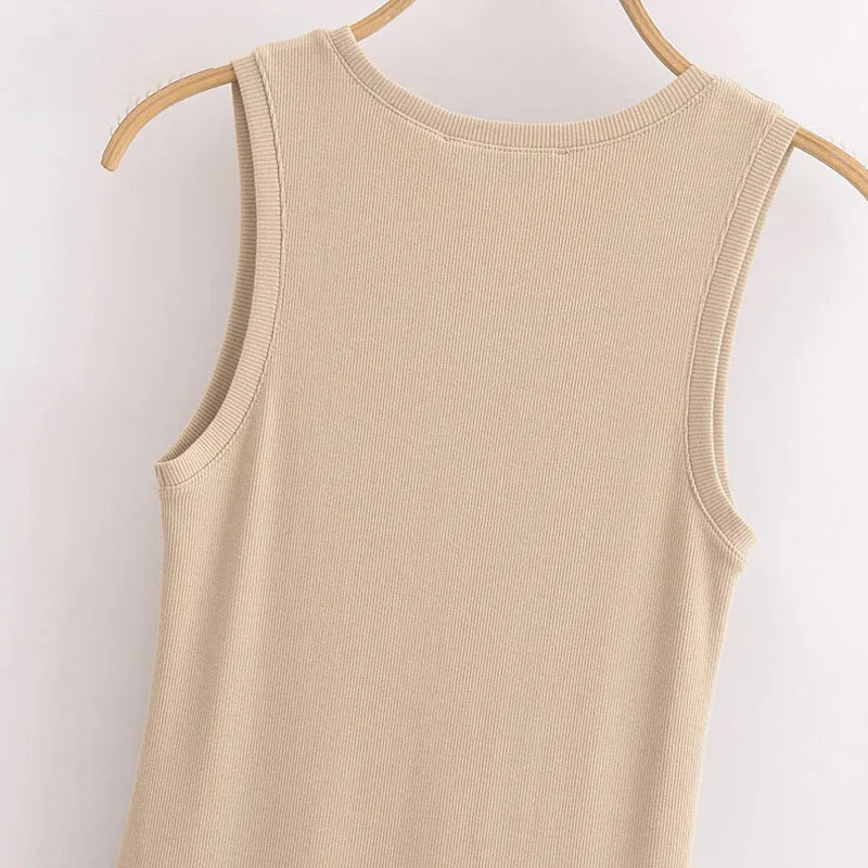 HXAO Elegant Sleeveless Long Dress – Spring 2025 Y2K Style