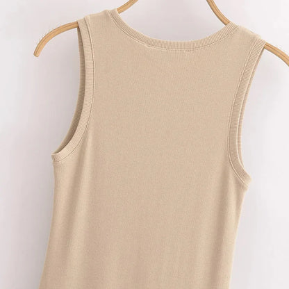 HXAO Elegant Sleeveless Long Dress – Spring 2025 Y2K Style
