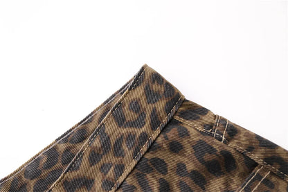 Fierce Fit – High Waist Leopard Print Baggy Jeans