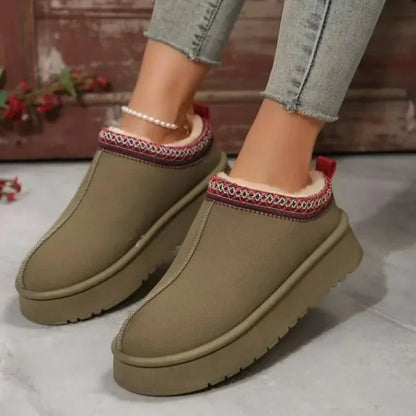 Women’s Winter Fur Ankle Snow Boots – Warm Plush Chelsea Flats