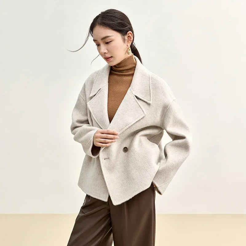 SENTUBILA Women’s Woolen Short Coat – Winter Luxury