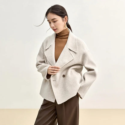 SENTUBILA Women’s Woolen Short Coat – Winter Luxury