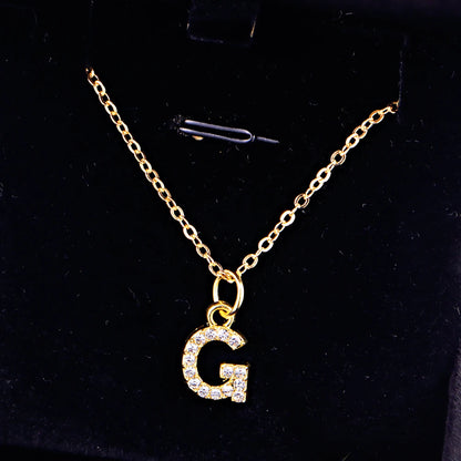 Kpop Shining A-Z Letter Pendant Charm Necklace 26 Initial Alphabet Name Golden Clavicle Chain Party Valentine's Day Jewelry Gift