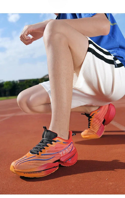 Unisex Carbon Plate Running Shoes – Lightweight, Breathable, Cushioned, Nonskid
